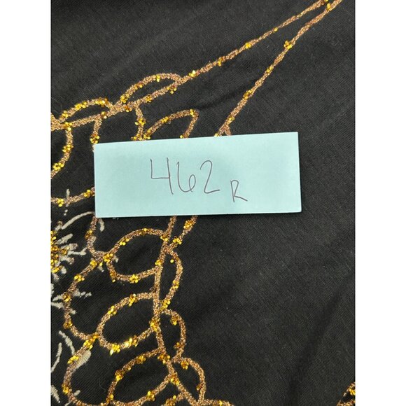 Assa USA Womens Boho Black Wide Leg Pants Decorated Embroidered Hem Sz S - Picture 8 of 8